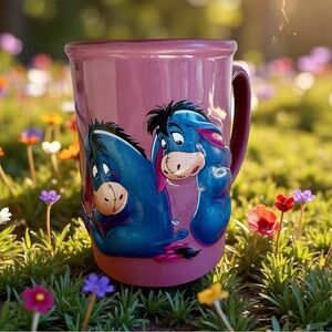 Disney Store Large Purple Eeyore 3D Coffee Mug. Winnie The Pooh Vintage